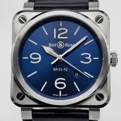 Bell & Ross BR 03-92 42mm Blue Steel BR0392-BLU-ST/SCA  Brand New