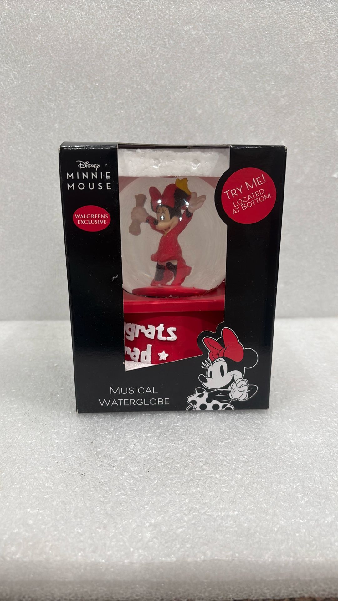 Graduation Disney Minnie, Mouse, Musical Water, Globe New Inbox