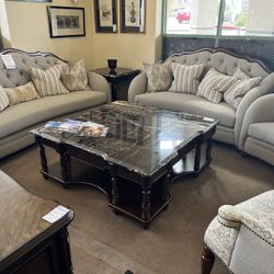 AICO (High-end) Marble Top Coffee Table (Traditional) 