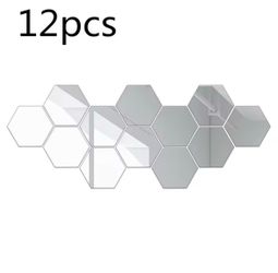 Hexagon Mirror Wall Adhesive 12-Piece Set