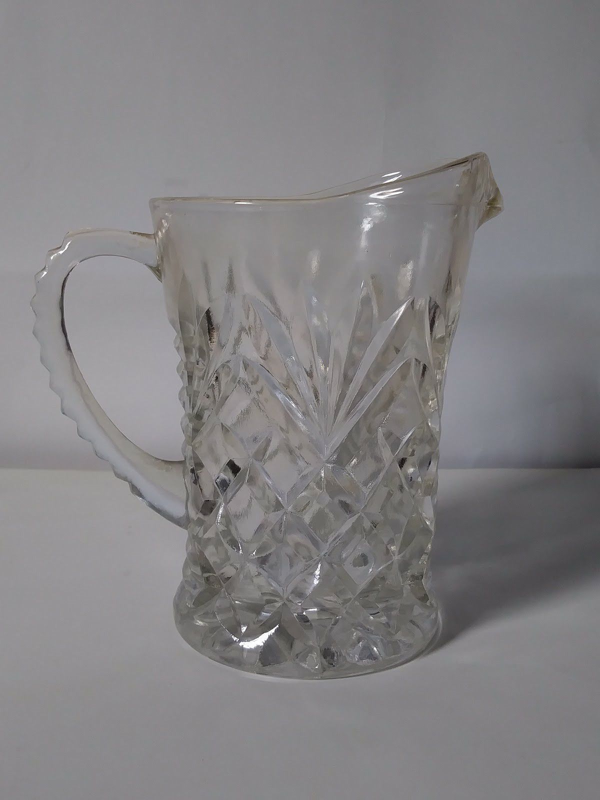 Rare vintage Pressed Glass 5" Mini Beer Pitcher Drink Mug
