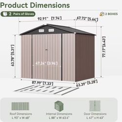 6x4 FT- Heavy-Duty Outdoor Storage Shed with Lockable Doors and Floor.