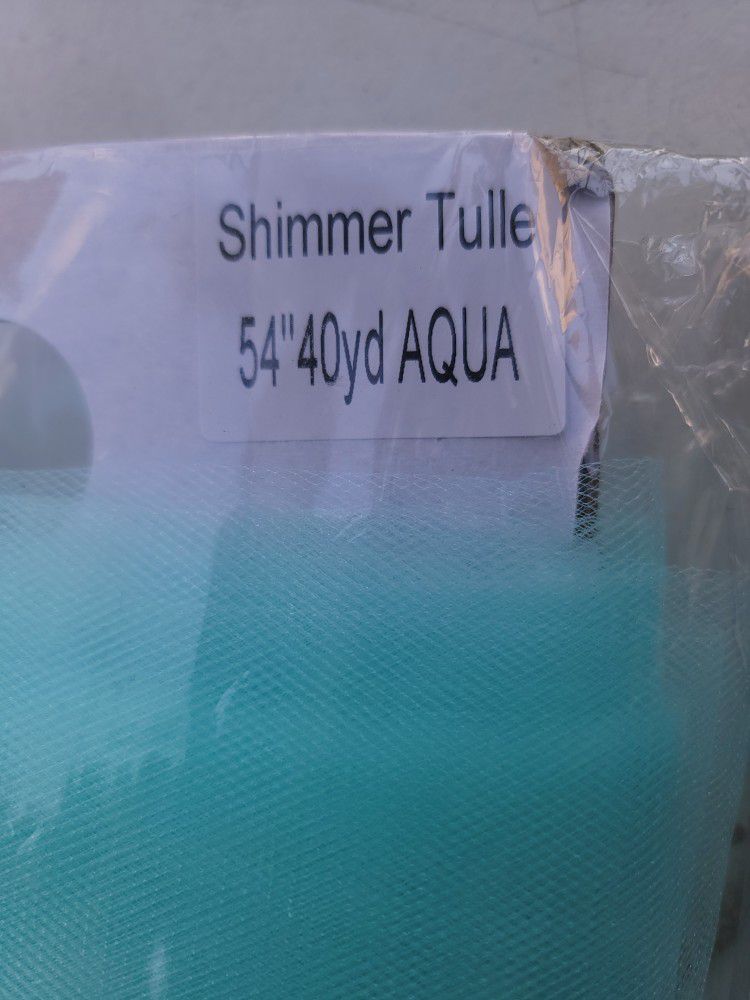 40 Yds Aqua Shimmer Tulle