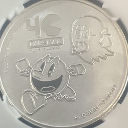 (2) 2020 Niue $2 1 oz Silver “Pac-Man 40th Anniversary” coin: 