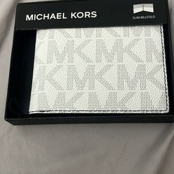 Michael Kors Jet Set Men’s Slim Billfold Wallet White Color 