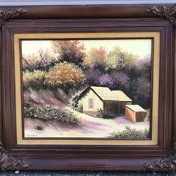 Vintage Original Oil Painting Signed 1985 Framed on Canvas 22.5x26.5 The Painting Is Signed Barbara, Last Name McCown, Myrtle Beach and Originally Fro