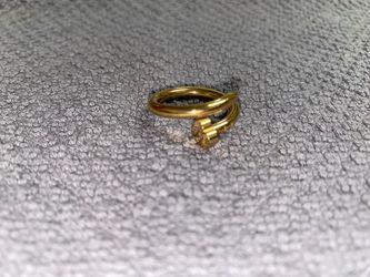 Gold-Tone Nail Wrap Ring