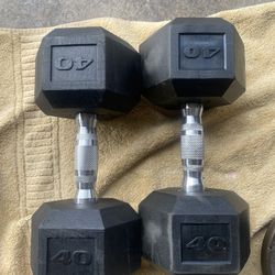 Dumbells Weight 2-40 Rubber Still Great Shape 