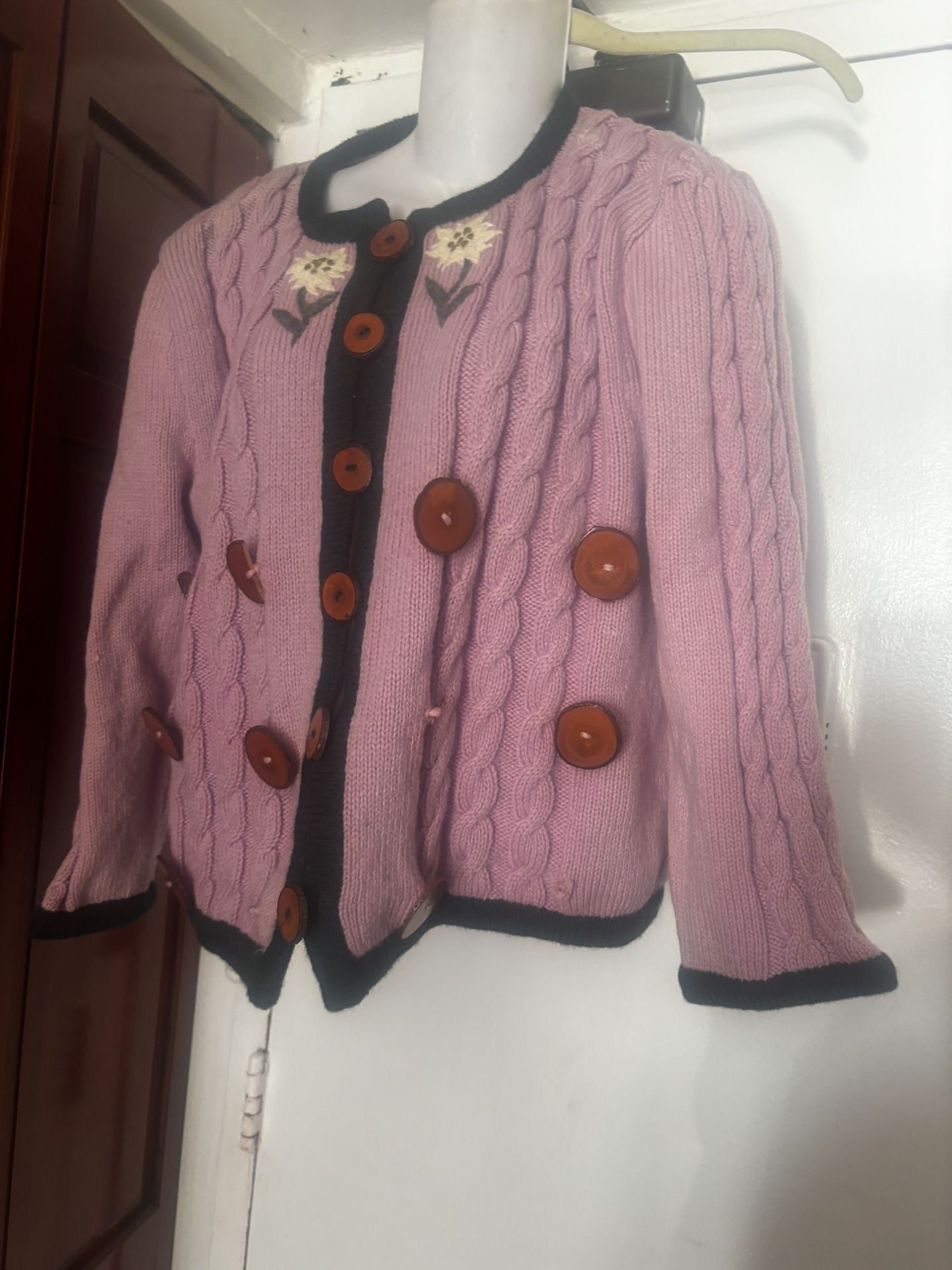 Rare Ortrud Rainer Embroidered Cardigan Vest Vintage Jacket y2k sweater Cardigan