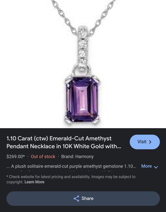 Amethyst Diamond Necklace 