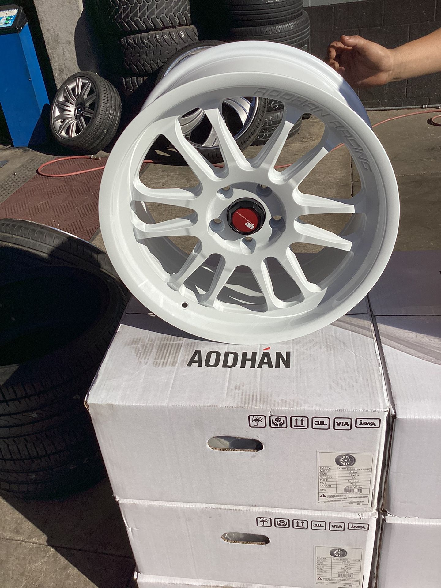 White Rims Japanese 18x8.5 AODHAN Wheels Rims White 5x114 Honda Toyota Most Asian Cars Easy ...