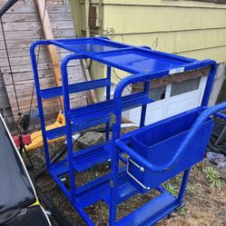 Solid Blue Order Picking Cart 