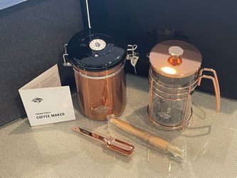 NEW French Press Coffee Maker + Coffee Canister + Scoop + Brush 