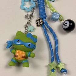 Hello Kitty x Leonardo Bag Charm Keychain 💙 HK x TMNT Collab