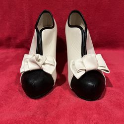 Bing Dress Shoes Retro Bow Two-Tone Wedding Pumps, 40s Era Cosplay Heels 