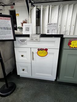 White Shaker Bathroom Vanity Cabinets – Clearance 30"–72"