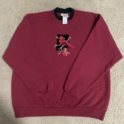 vintage Top Stitch by Morning Sun crewneck sweatshirt with an embroidered cardinal bird design.