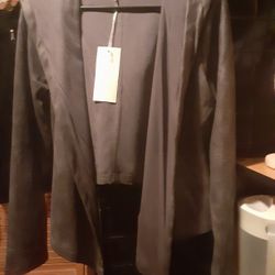 Gray Fax Leather Women Jacket