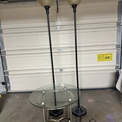 2 Floor Lamps and a side table