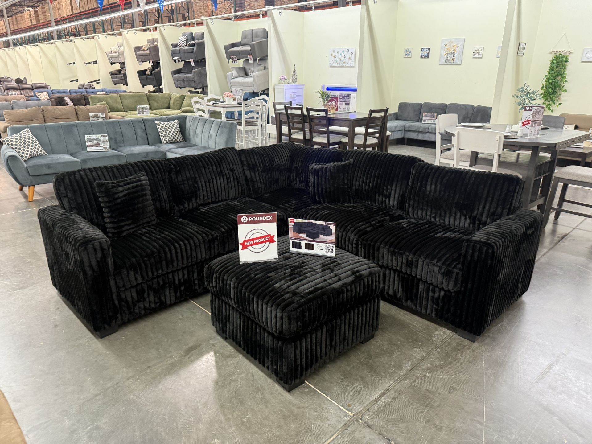 New Black Sectional