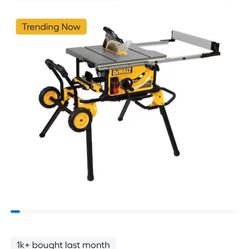 DEWALT 10-in 15 -Amp Portable Jobsite Table Saw with Foldable Rolling Stand