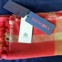 Warm Gift! Pure Wool!  Stole / Scarf / Shawl - Shingora- Red