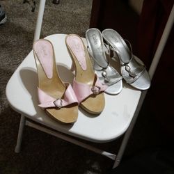 Pink Qupid Size 10 Silver Heel Size 8 1/2