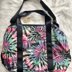 New Victoria's Secret PINK Everyday Duffle Sport Gym Tote Bag Rainbow Tie Dye 