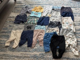 0–6 Month Baby Boy Pants & Shorts Bundle – 30+ Pieces – $20