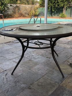 Outdoor All Weather Glass Table (2 Available)