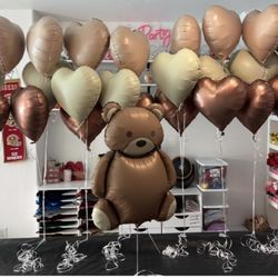 Foil 18” Cream Helium Balloon Bundle