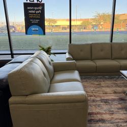 100% Real Leather Sofa-Ashlinn-zero down Payment 