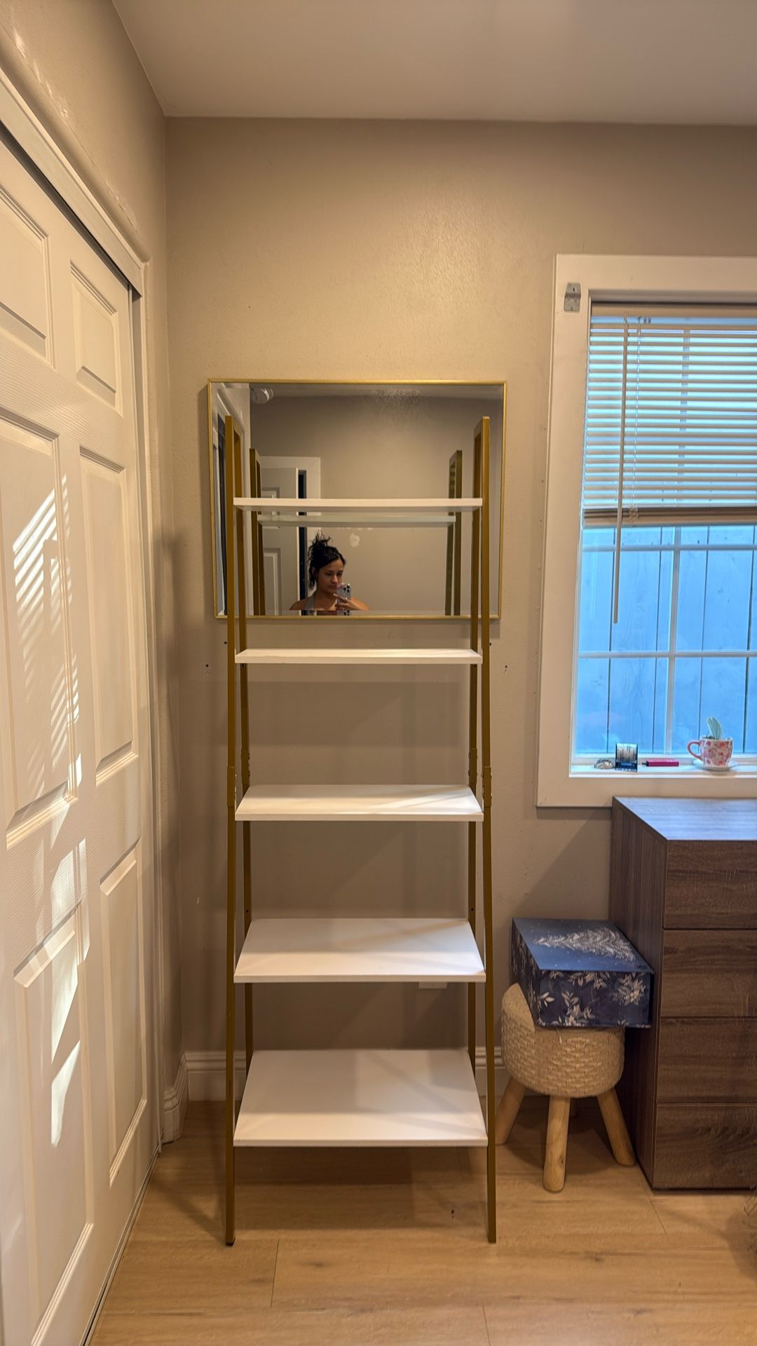 Slanted aestethic Book Case & Matching Wall Mirror 