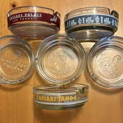 Vintage Glass Ashtrays Las Vegas Caesars Palace