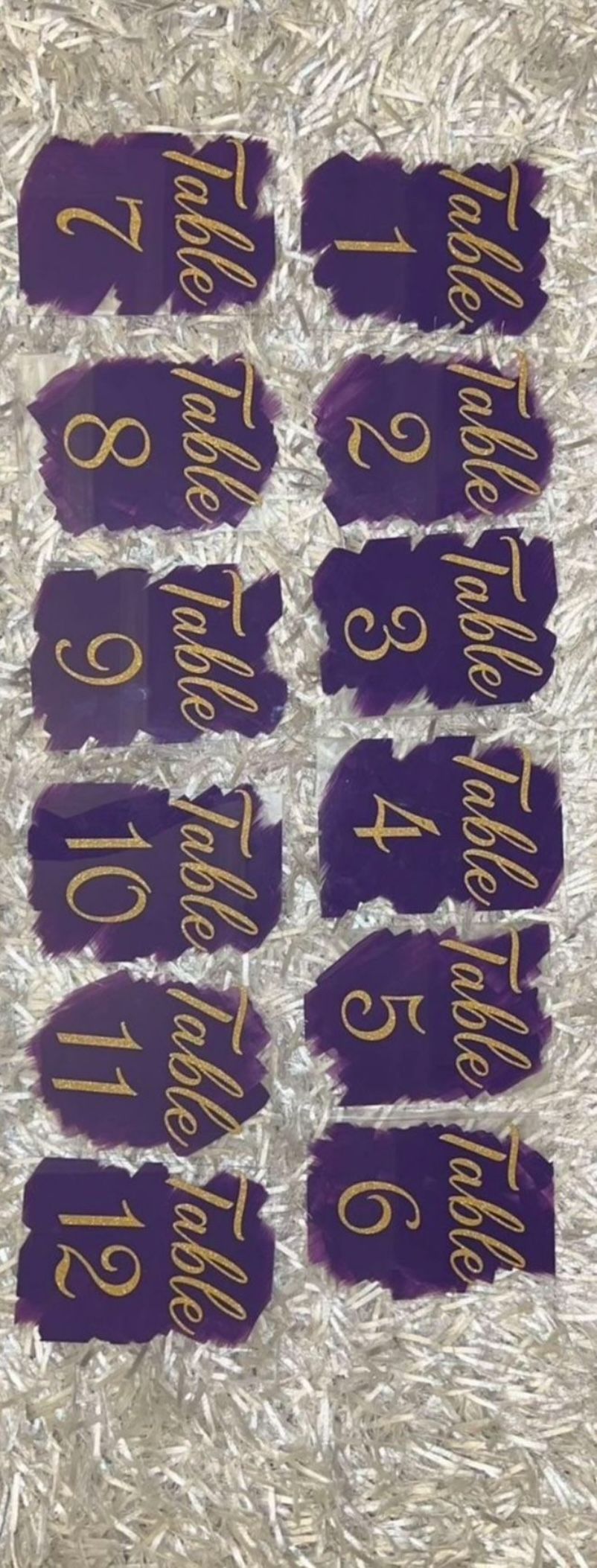 (12) Table Number Signs