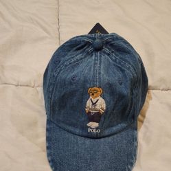 Polo by Ralph Lauren Blue Denim Bear Hat NWT