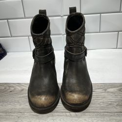 Lucky Brand Nordic Distress Leather Quilted Bootie size 8