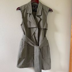 khaki stylish long vest/dress small size worn once