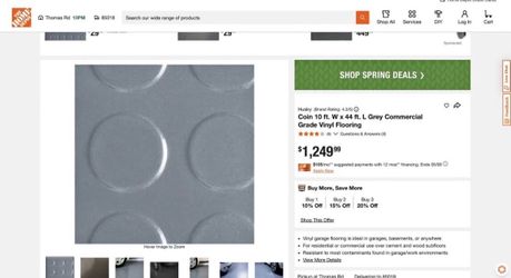 Husky vinyl rubber flooring 20x10