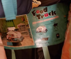 New kids adventure backpack include food truck tent, sleeping bag, chair, and back pack