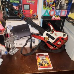 Wii Guitar Hero Guitar With Game