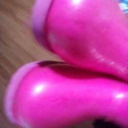 UGG PINK CLEAR WOOL RAINBOOTS