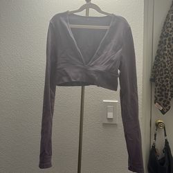 Target purple workout cropped long sleeve