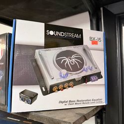 Brand-new Soundstream BX-15 Digital Bass Machine 🔊 Bass restoration equalizer with dash-mounted remote level control. $150. Professional installation