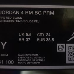 Jordans (IB8051 100) SIZE 6Y.    WHITE/FIRE RED/BLACK