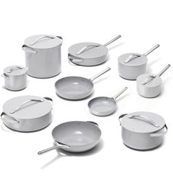 Caraway 24-Piece Non-Stick Ceramic Cookware Set Fry Pans, Sauce, Sauté Pan, Dutch Oven, Petite Cooker, Stir Fry, Rondeau, Stock Pot, Lids and Storage 