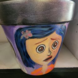 Hand Painted Coraline Pot