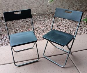Pair of Ikea GUNDE folding chairs