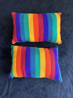 Set Of Two Rainbow Sarape Pillows