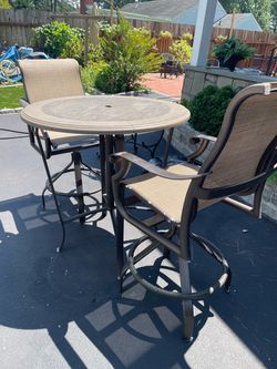 Outdoor High Table and 2 Chairs